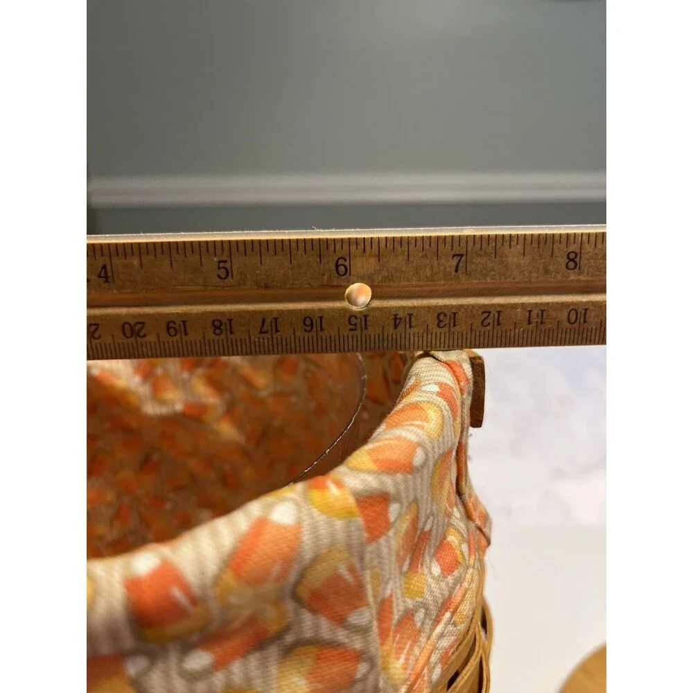 Longaberger Halloween October Fields Candy Corn Liner Basket Combo Protector Lid